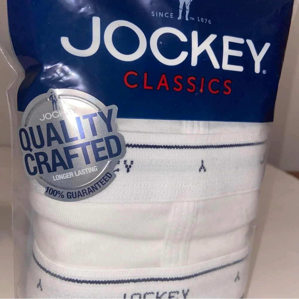 Jockey Classics Full Rise Briefs Mens 42 Diamond White Y-Front Fly Set of 3 New